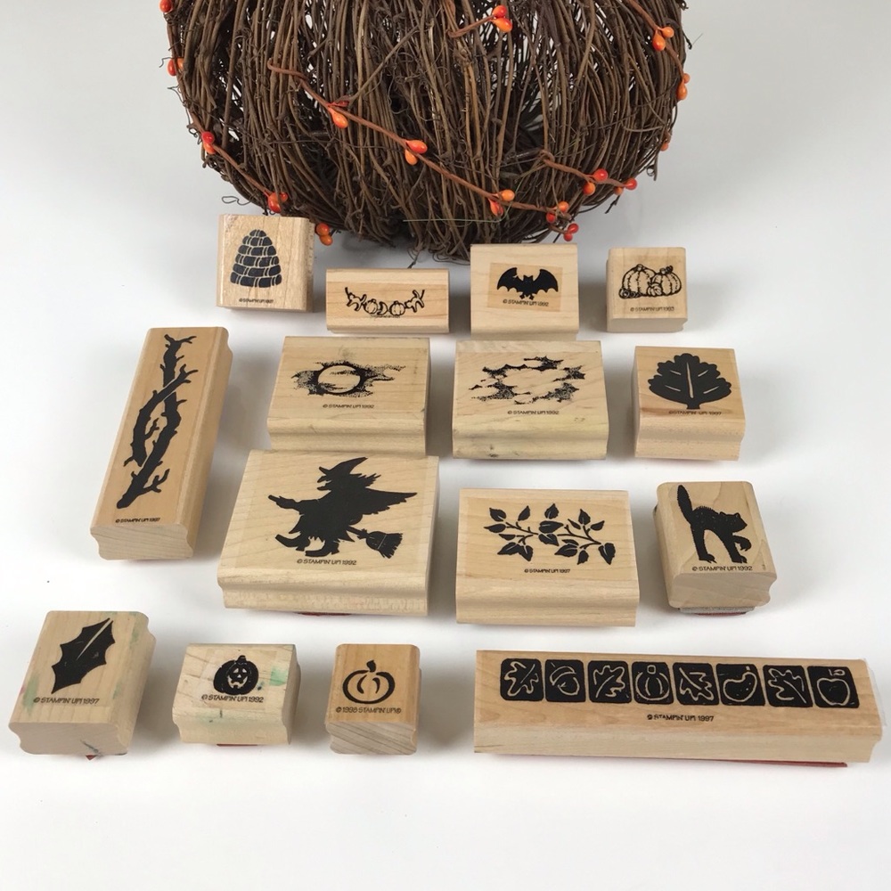 Bundle of 15 Halloween Scrapbook Rubber Stamp Set